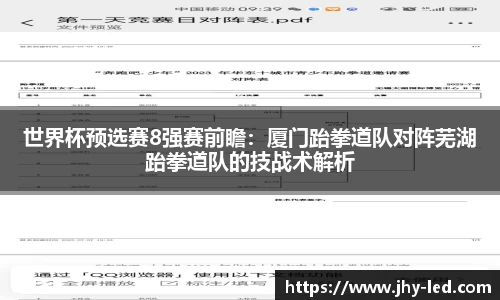 世界杯预选赛8强赛前瞻：厦门跆拳道队对阵芜湖跆拳道队的技战术解析